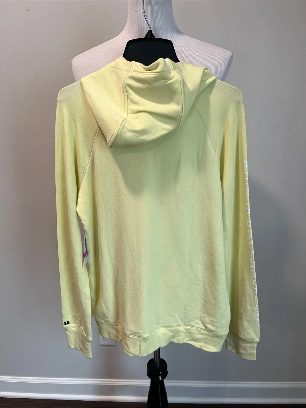 Athleta Girl Simone Biles Pale Yellow Heart Logo Hoodie Sweater Retail $55